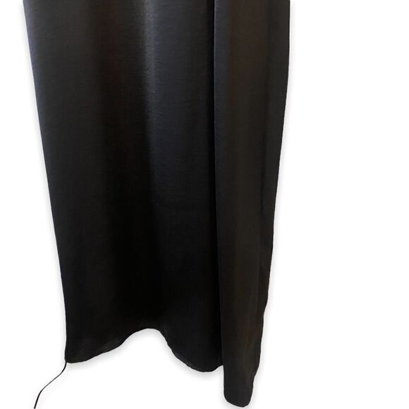 Y2K Slip Dress cowl neck Flowy Spaghetti Strap Black Maxi chic Dress - Picture 4 of 9